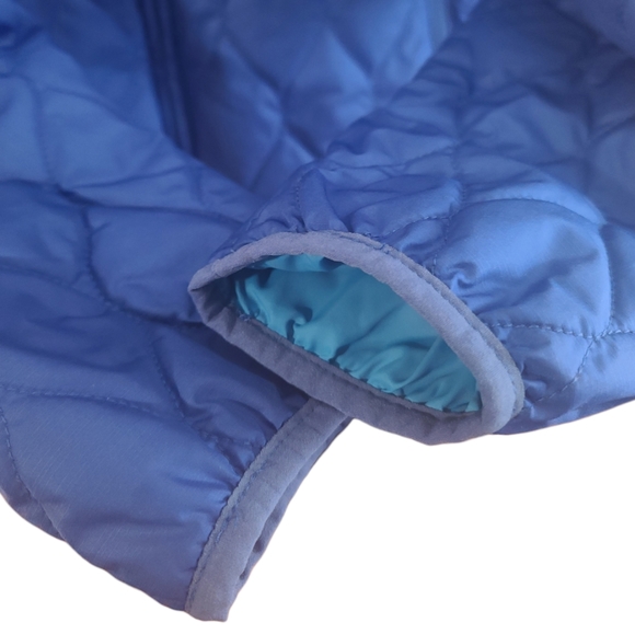 NWOT L.L.Bean Women's Blue/Teal 2-In-One Reversible Quilted Puffer Jacket Size S - Picture 5 of 15